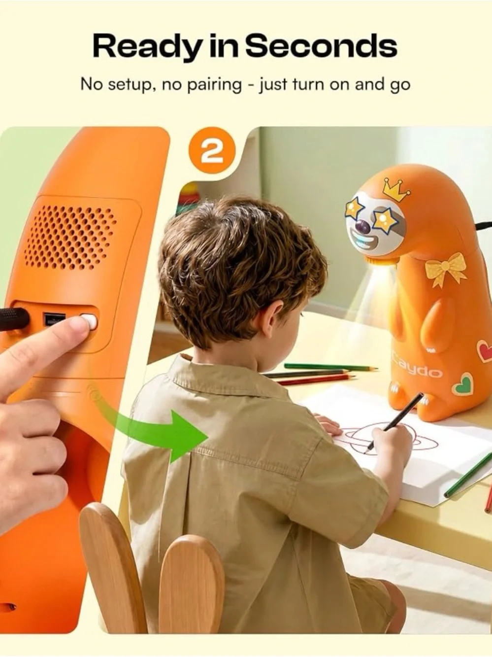 Orange Sloth Kids Drawing Projector